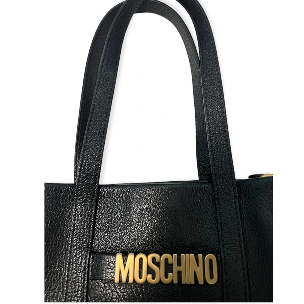 Moschino Leather Vintage Black Tote